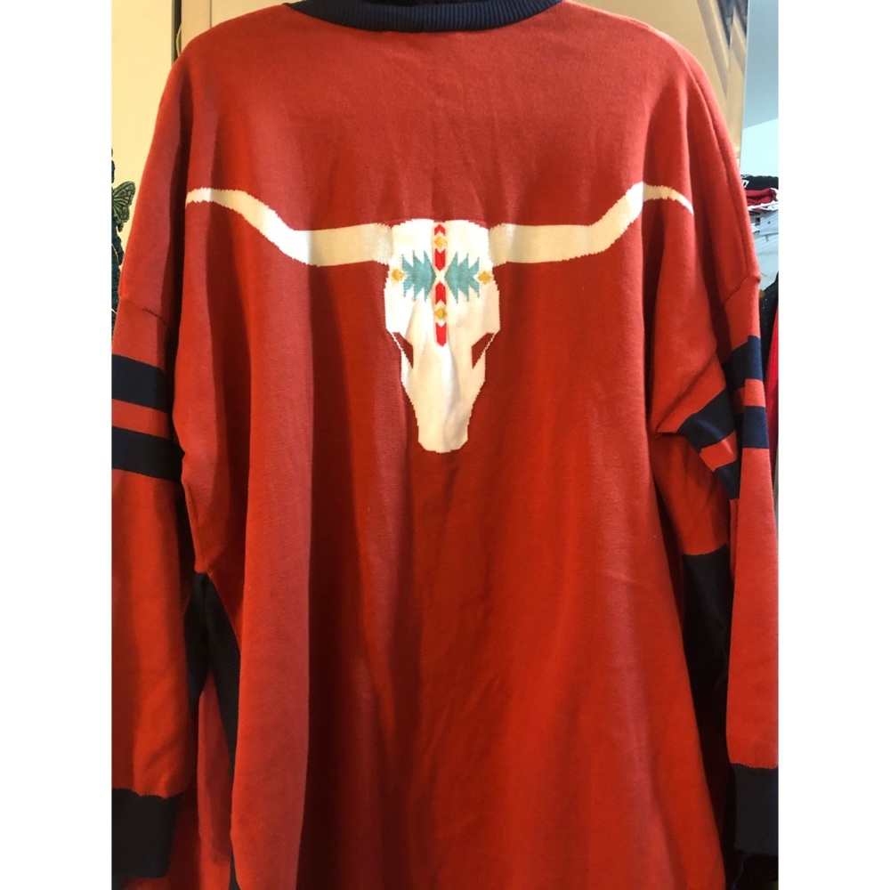 Orange Cow Skull Cardigan